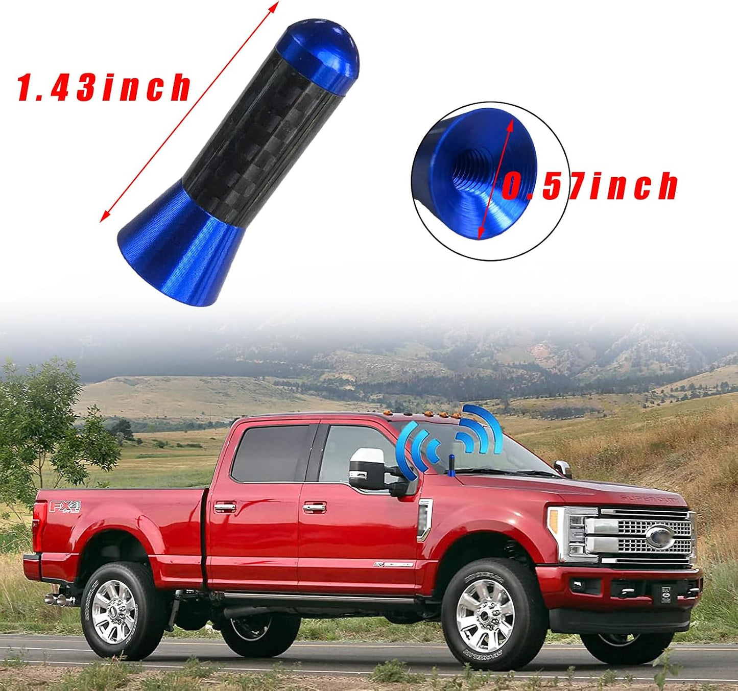 Augeny (1.37", Car Short Antenna, Carbon Fiber Antenna Replacement with Screws for AM/FM Radio Reception, Car