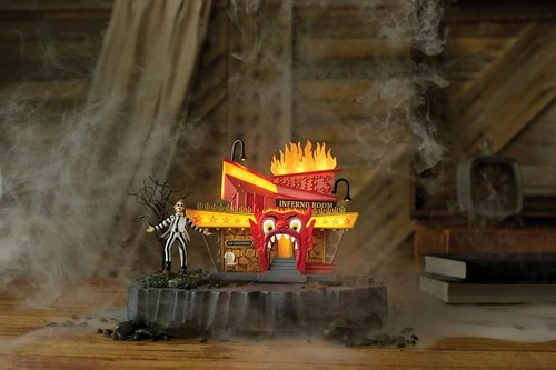 Department 56 Beetlejuice Village - Dante's Inferno Lounge Lit Building, 6.69 Inch, Multicolor Decor