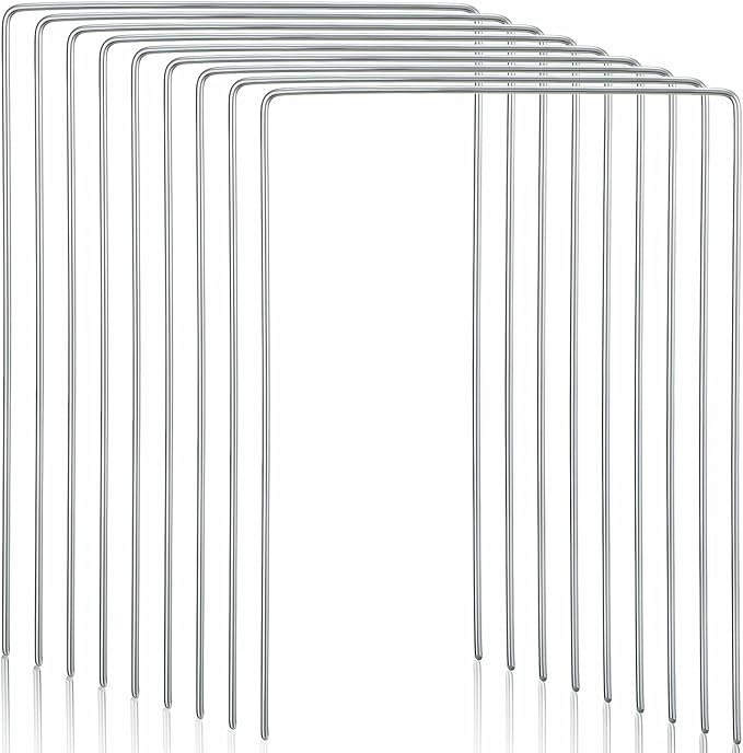 Deekin Set of 9 Croquet Wickets Replacement for Croquet Metal Hoops with Galvanized and Plastic Coating for Family Lawn Backyard Outdoor Game(Square)