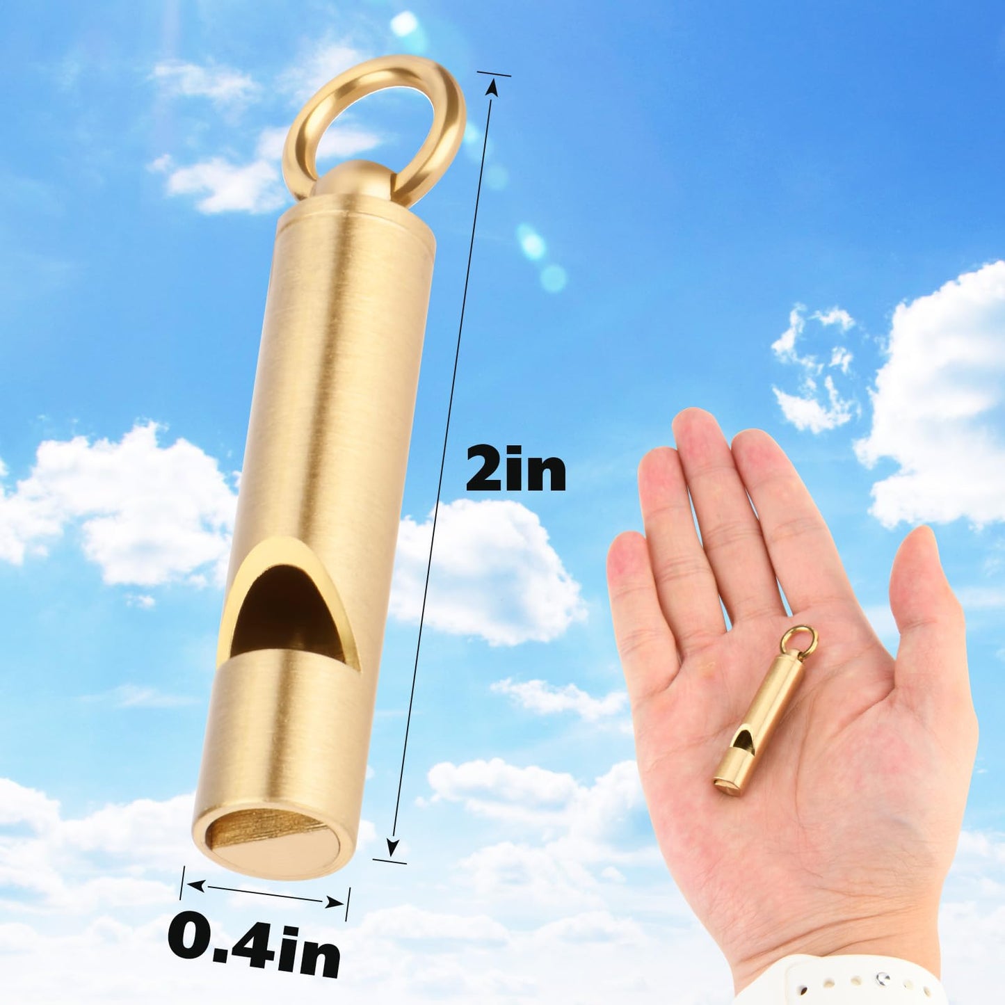 Easecos 3 Pcs Brass Whistles, Emergency Loud Survival Whistles for Outdoor Adventures, Hiking, Camping, Hunting, Boating, Pets Training, Sports Coaching & Adults - Portable, Compact and Loud