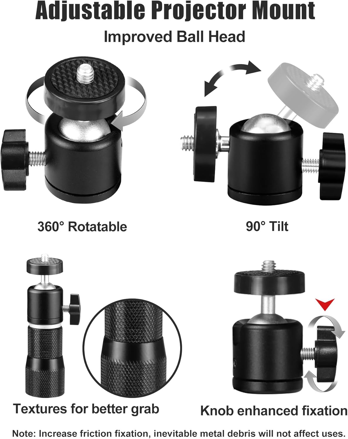 2-Be-Best 360 16 25.6 41 65cm Projector Mount Rotatable Projector Ceiling Mount Length to in / to Ceiling Projectors