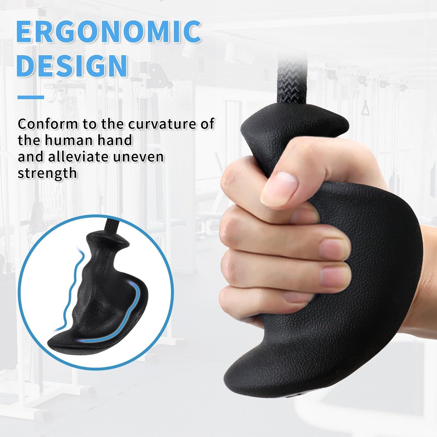 CYBEOE Tricep Rope Ergonomic Tricep Pull Down Attachment 36In - Rope Attachment for Cable Machine Pulley System Gym Home Triceps Rope Cable Attachment Workout Equipment