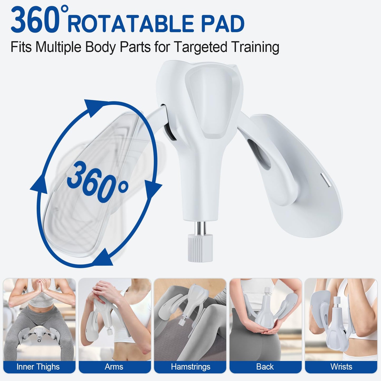 Pelvic Floor Exercise Devices 77 lb Adjustable Kegel Inner Thigh Exerciser and Hip Trainer Workout Equipment for Home Postpartum Recovery Women Men, with Band, Grey