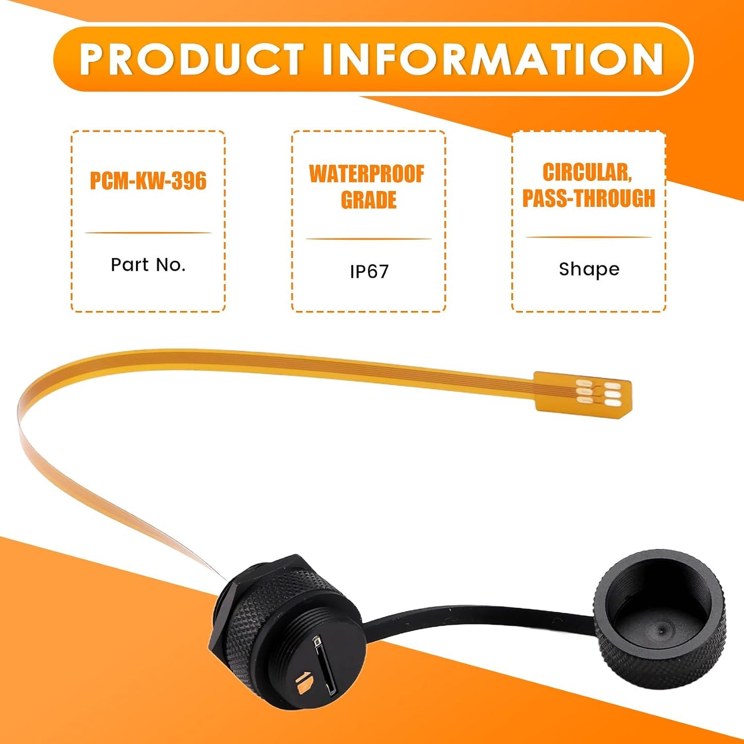 AROVHAR IP67 Waterproof Micro-SIM Extension Cable Micro-Sim Panel Mount Extension Cable for Cabinet Chassis Case Frame