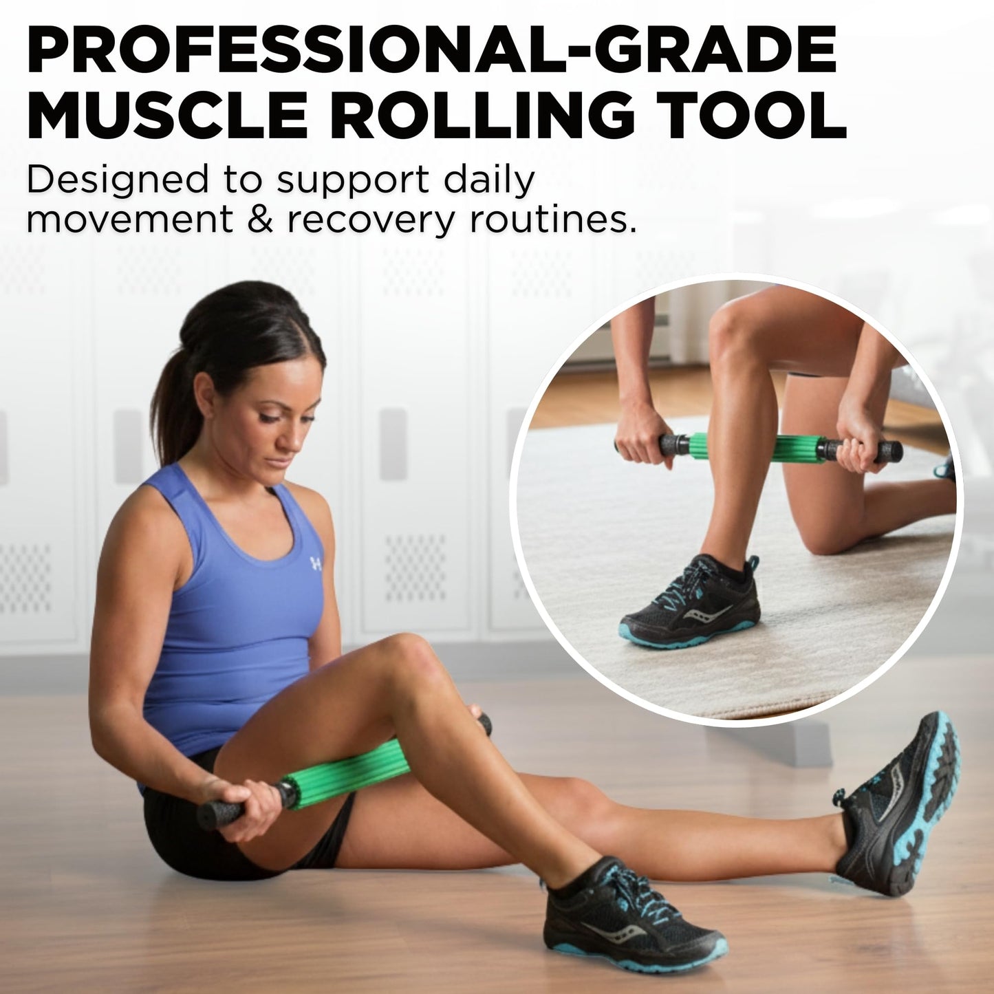 Theraband 13076 Muscle Roller Stick for Self-Myofascial Release, Deep Tissue Massage Rolling Pin, Trigger Point Release and Muscle Soreness, Old Version, One Size