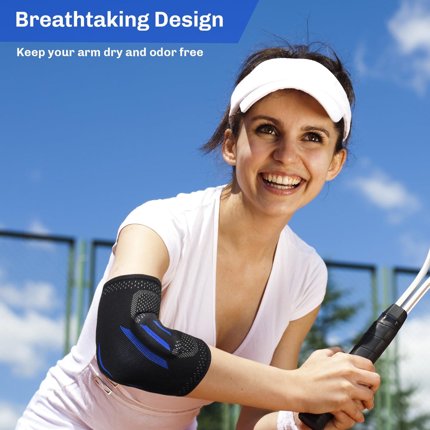 GINTRON Tennis Elbow Brace for Men Women, Compression Sleeve with Integrated Elbow Pads Breathable Tendonitis elbow Support Protector for Sports Golfer's Elbow Arthritis Treatment Reduce Joint Pain