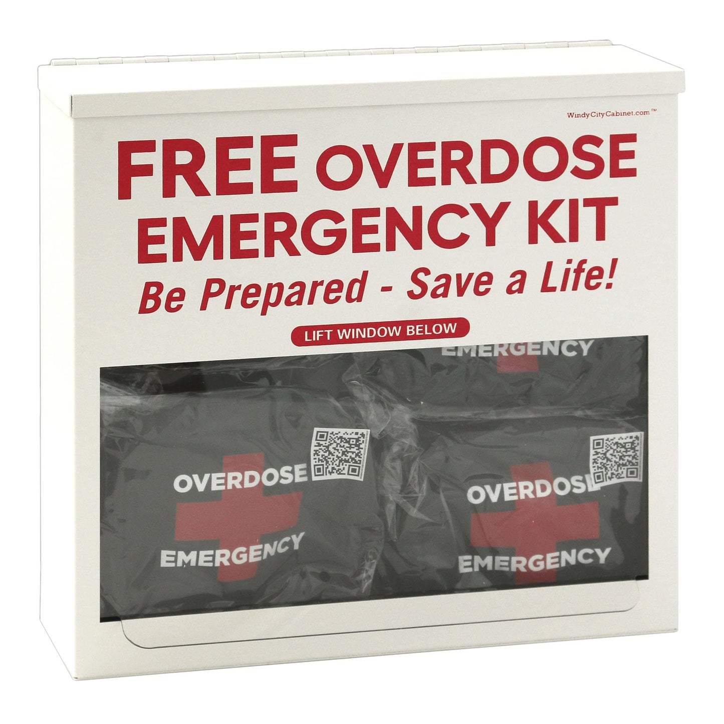 Windy City Cabinet | OD Emergency Kit Distribution Cabinet | High Visibility Cabinet for Emergency Supplies (OD Kit Not Included)
