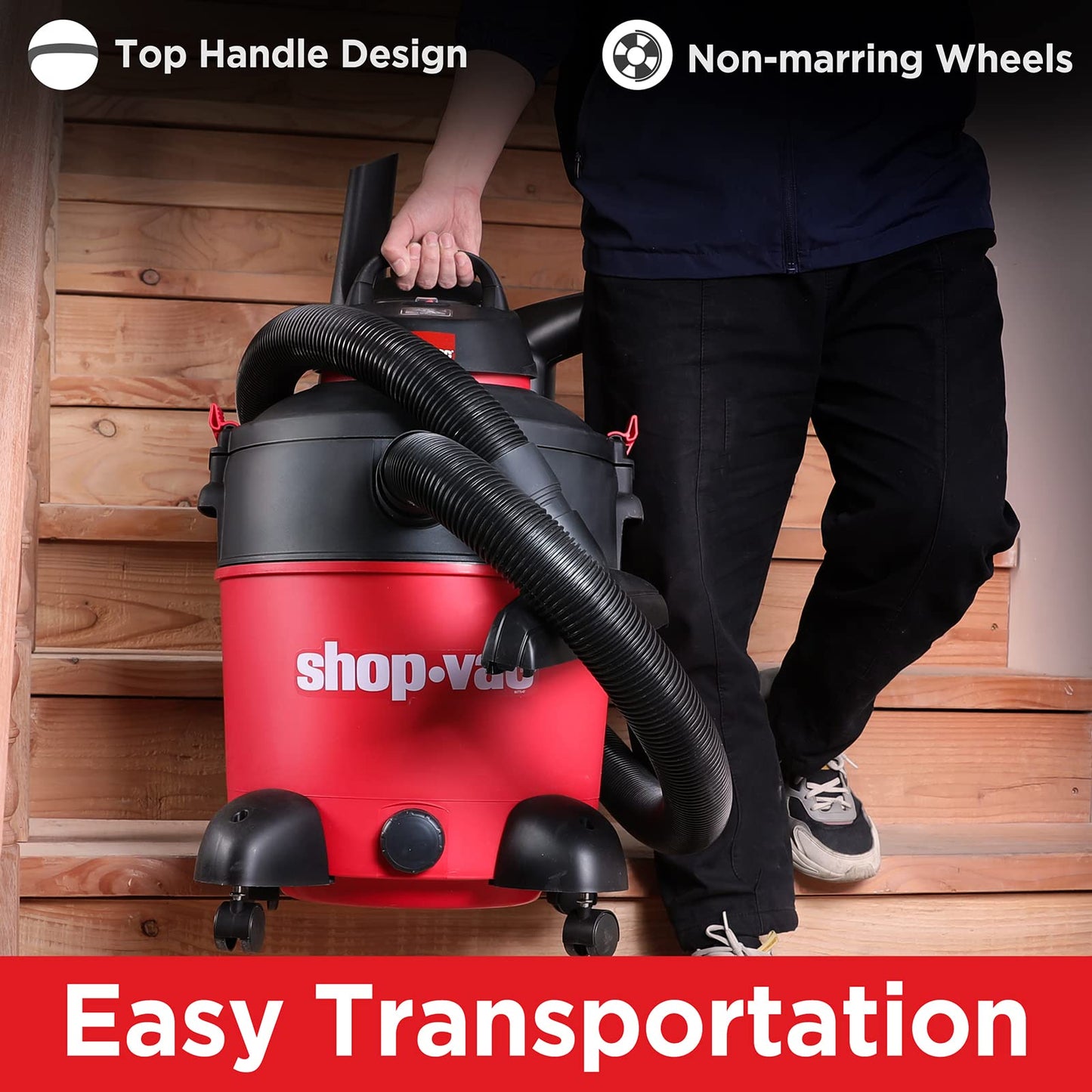 Shop-Vac 5983089 12 Gallon 5.5 Peak HP Wet/Dry Vacuum, 2.5 Inch Diameter x 8 Foot Hose, 12 Foot Cord, Ideal for Jobsite, Garage & Workshop
