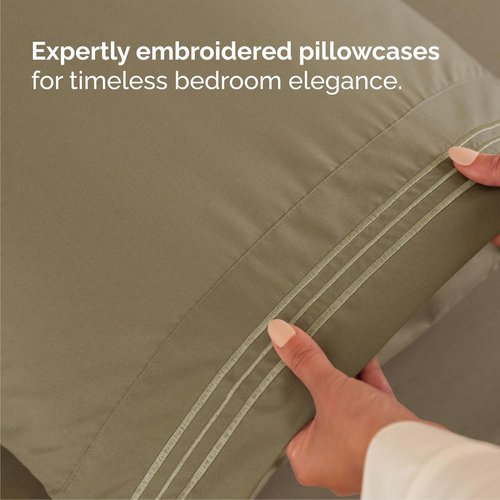 Cal King Size Sheet Set by Hotel Luxury | Comfy, Breathable & Cooling - Ultra-Soft, Deep Pockets - Khaki