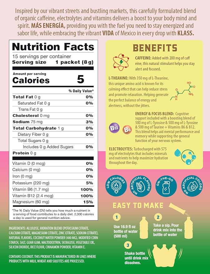 Hydration + Energy Electrolyte Drink Mix ??Variety Pack with Hibiscus, Coffee Horchata & Strawberry Watermelon, Sugar-Free with Caffeine, L-Theanine, Coconut Water & Minerals
