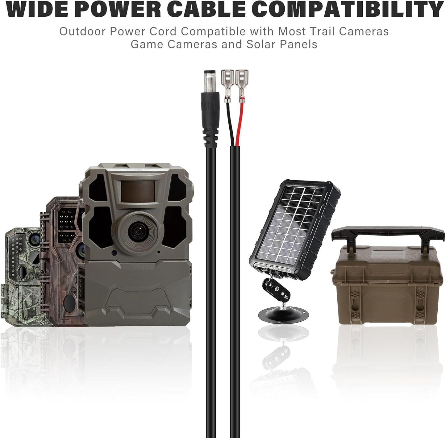 KSK 10 Cord,5.5x2.1mm FT Trail Camera Power DC External Power Cable,Compatible with Spypoint, Stealth Cam, Moultrie