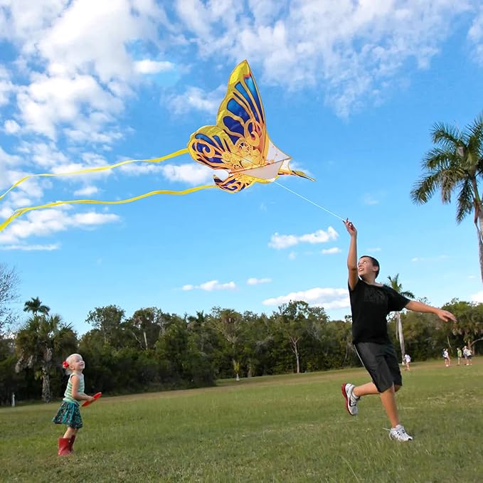 Mint's Colorful Life Butterfly Kite for Kids & Adults Easy to Fly, Large Single Line Kites with 300ft String Kite Handle