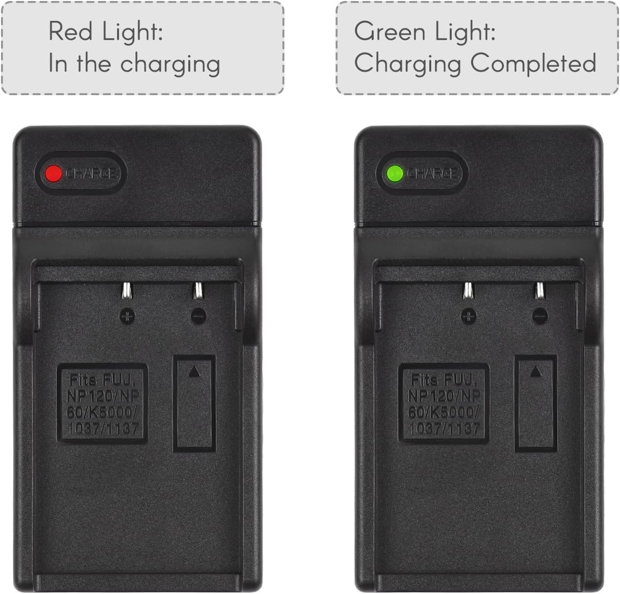 Andoer NP-120 HDR-AC3/ HDR-AC5/ HDR-AZ50/ HDR-V12/ HDR-V7 Battery Charger with LED Indicator Type-C Port & USB Cable