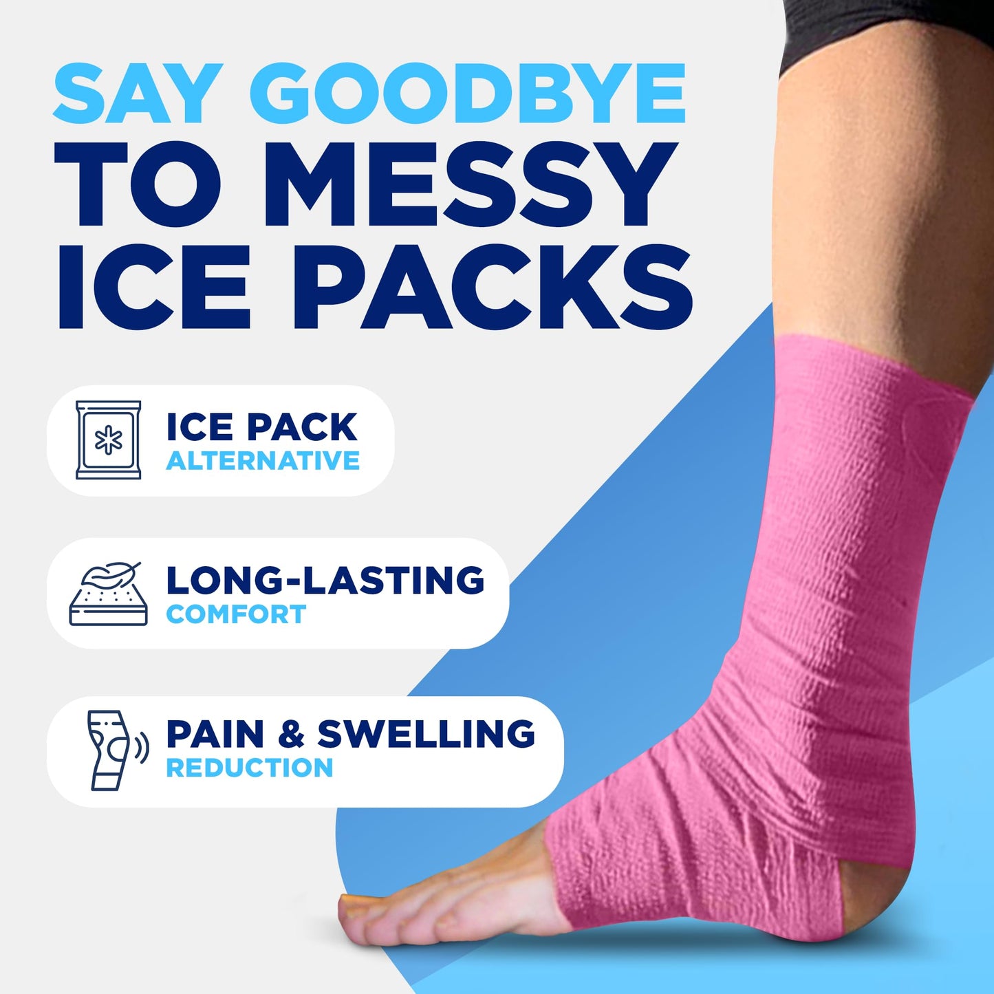 ICEE Tape – Self-Adhering Compression Wrap, Instant Cooling Sensation, No Refrigeration Needed (Blue)
