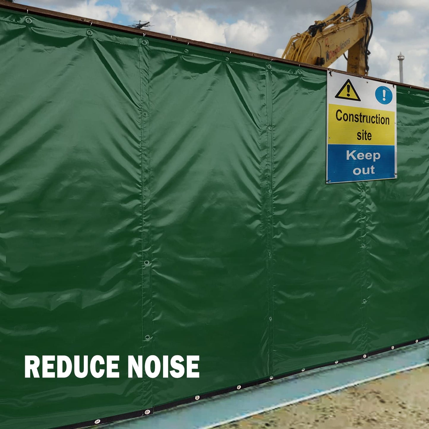 LTCANOPY Sound Barrier Temporary Construction Traffic Industrial Sports Pitches Outdoor Noise Control Sound Blocking Reducing Cancelling Soundproof Screen Blankets 39.3”x78.7-1 Pack-(Green)