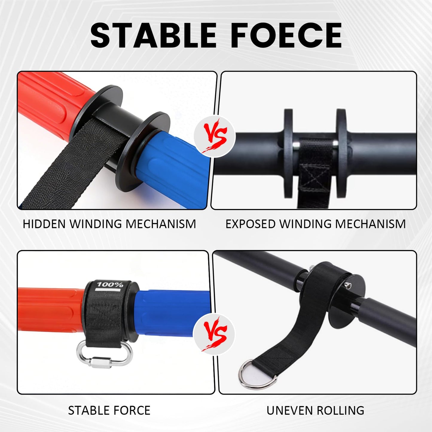 LIZAAL Forearm Strengthener & Wrist Roller，Forearm Exerciser with Thicker Silicone Handle, Forearm Trainer with Heavy-Duty Nylon Strap, Ideal for Muscle building,Grip Strength and Recovery Training - Red & Blue