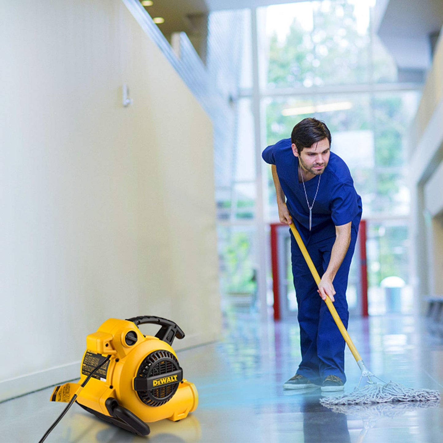 DEWALT Portable Air Mover, ‎276W 3 Speed Floor Fan, Utility Blower Fan, 1/5 HP 600 CFM Floor Dryer, Carpet Dryer, Floor Fan, Blower, for Janitorial, Home, Commercial Use, DXAM-2260
