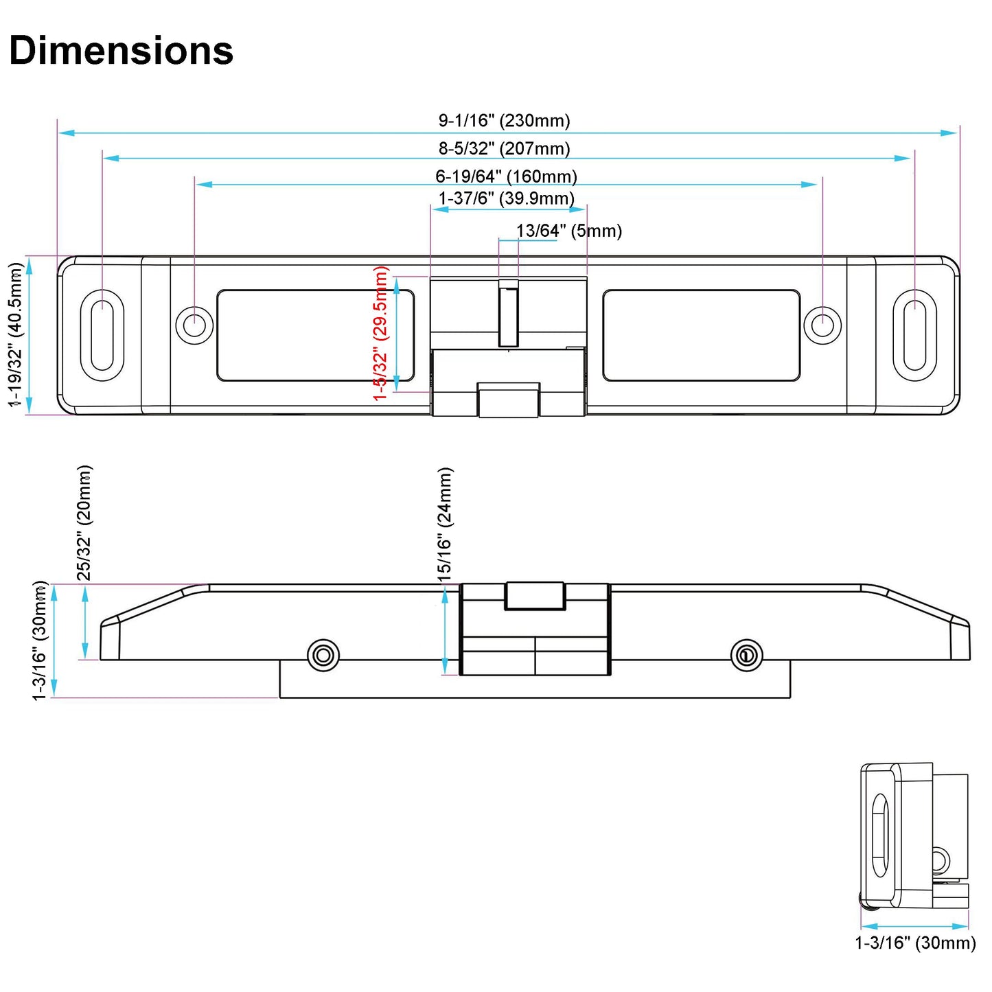 UHPPOTE Electric Strike Lock 12VDC for Access Control Fire Exit Door Rim Exit Devices with Push Bar