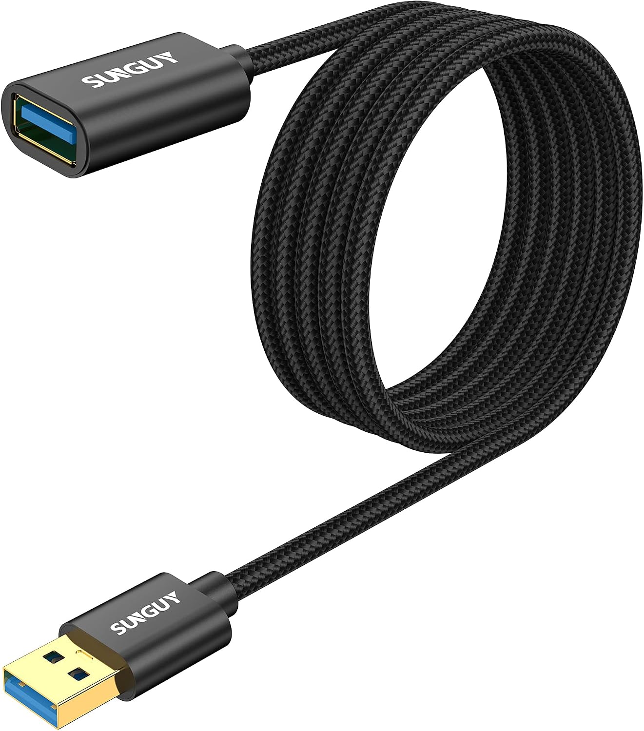 SUNGUY 10FT USB3.0 5Gbps USB Extension Cable, Long Extension Cable Fast Data Transfer, Type A Male to A Female USB