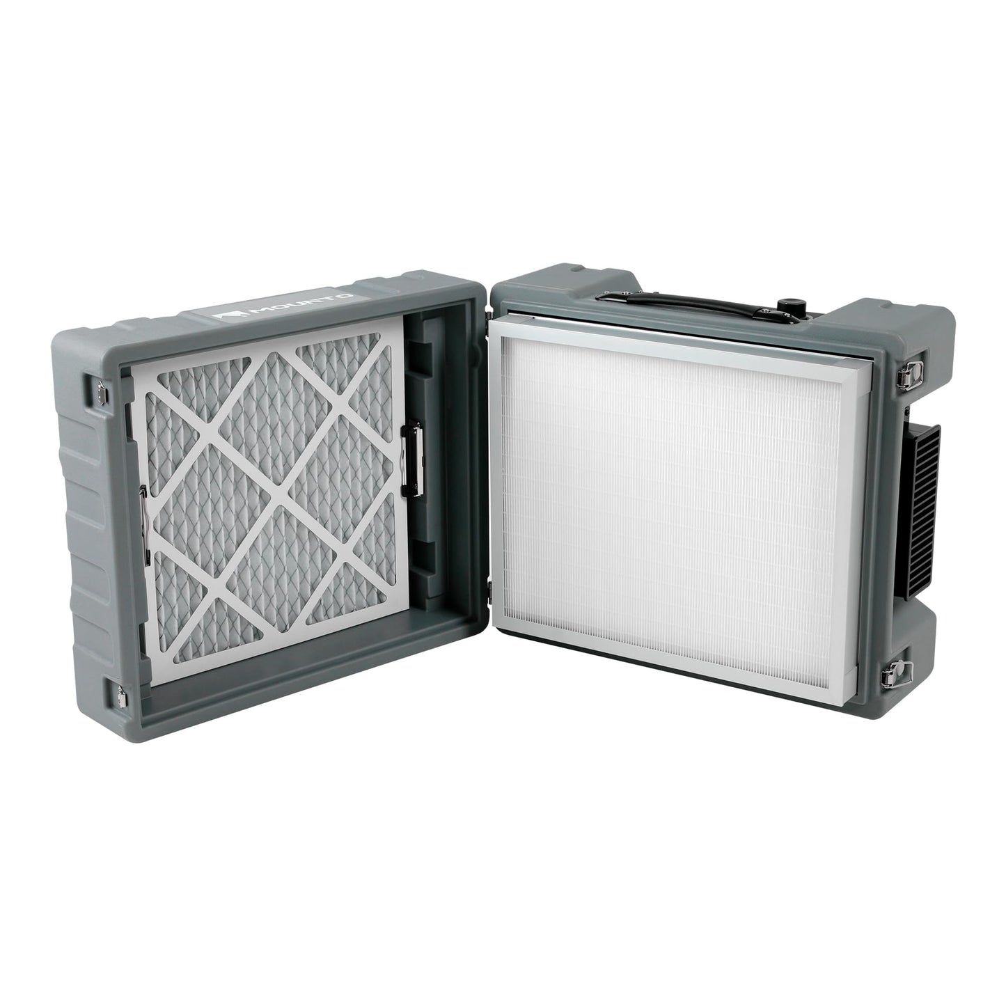 MOUNTO 550cfm Hepa Air Scrubber Industrial Air Cleaner- 550cfm Portable Air Purifier w/Variable Speed, Dual Outlet for Fire/Water Damage Restoration, Construction & Painting, Janitorial (Grey)
