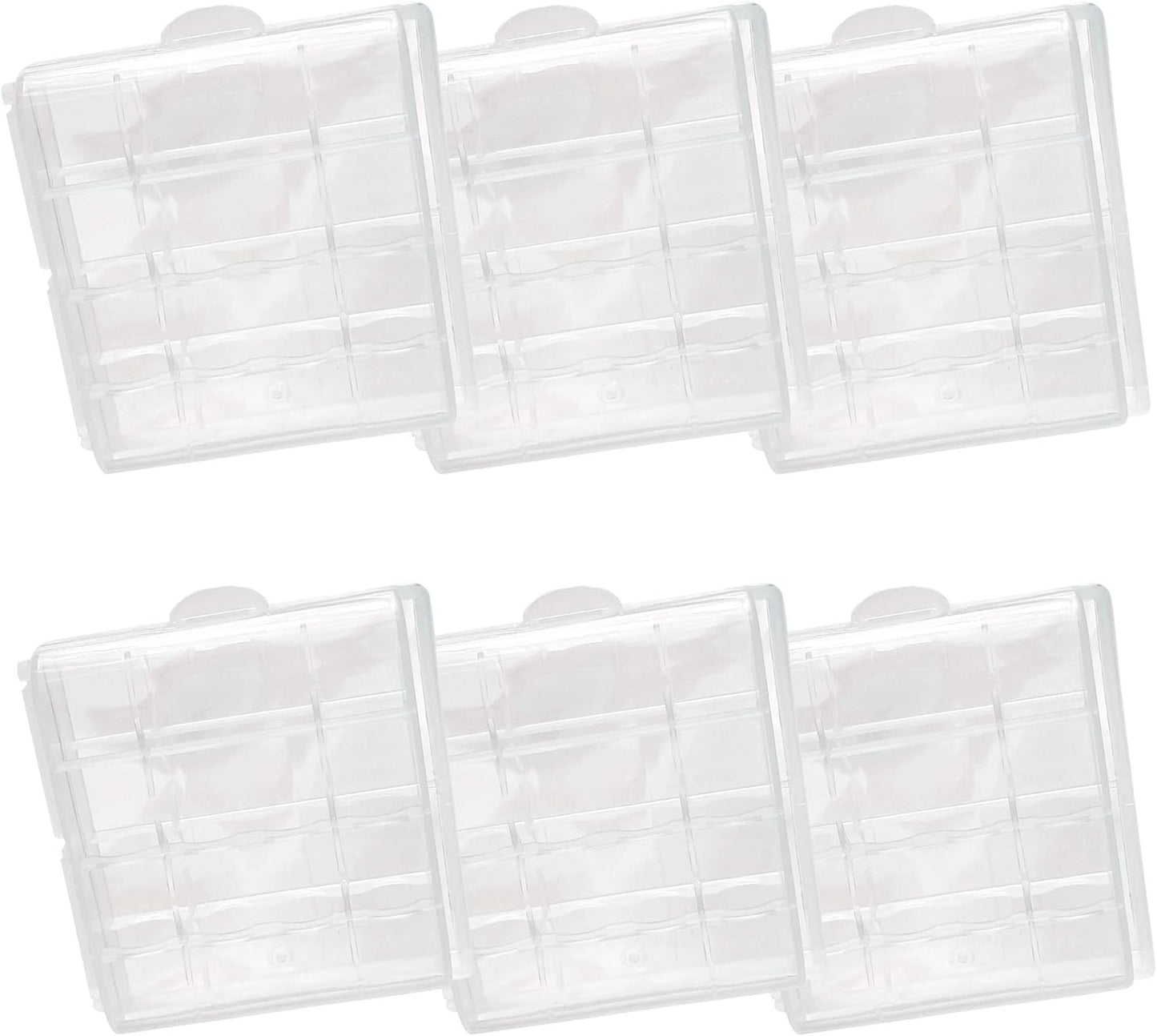 Chadou (6Pack Battery Storage Case for AA/AAA, Battery Holder Box Clear)