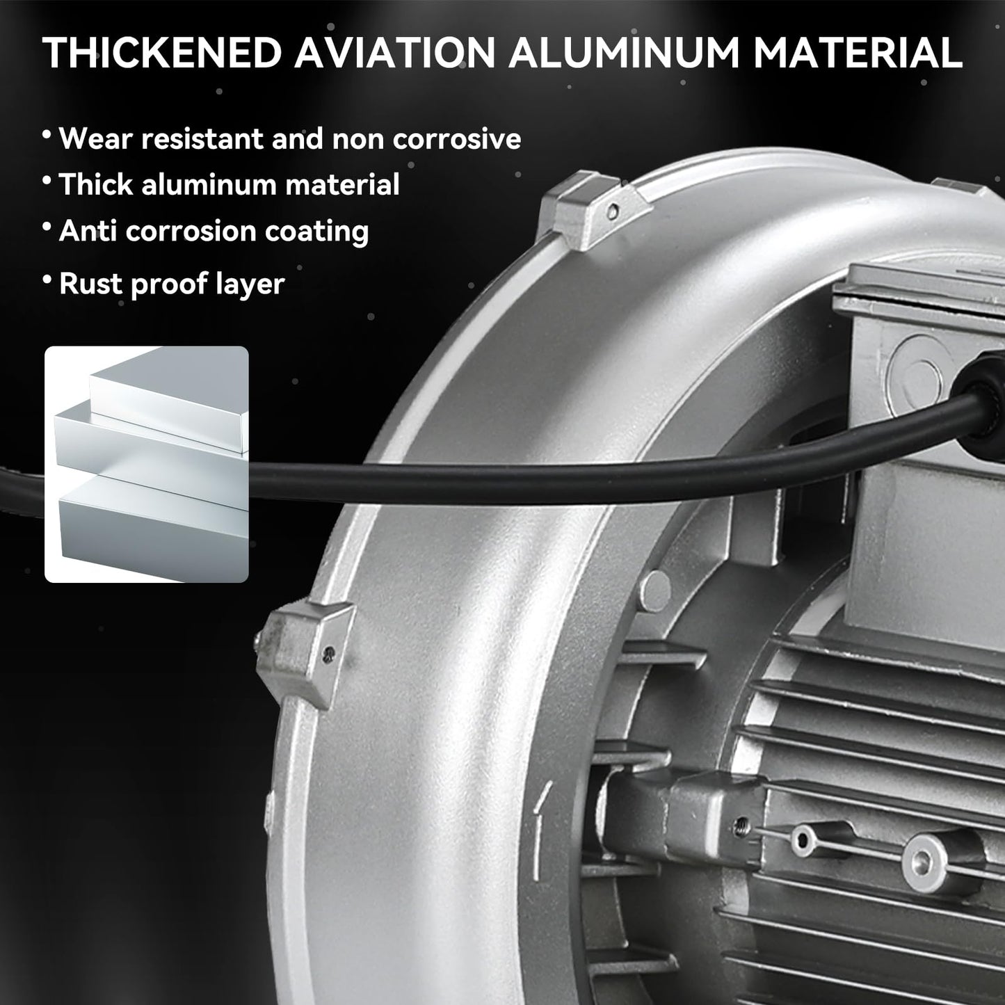 Byjoph 0.6HP Regenerative Blower, 41CFM 110V 60Hz Single Phase, High-Pressure Vortex Ring Blower, Industrial Vacuum Pump for Air Blowing Or Suction for Sewage Aeration Aquarium Fish Pond, Silver