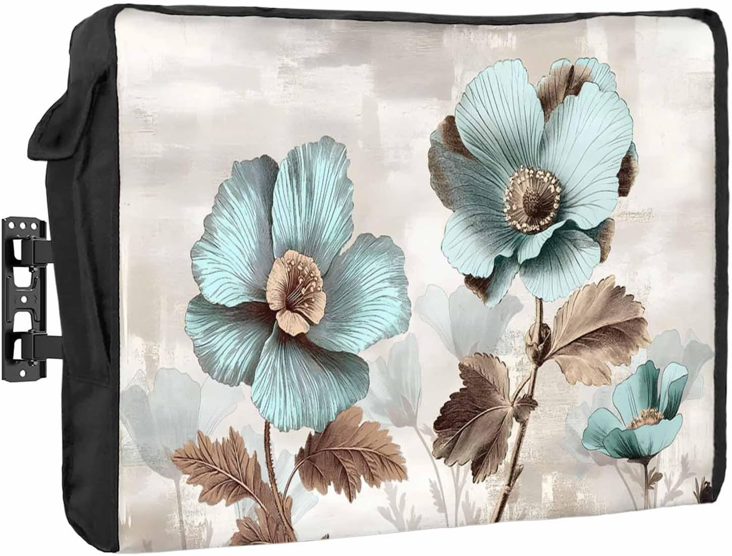 Yukro 36 39 Inches, Blue Broccoli Outdoor TV Cover to Farmhouse Rustic Floral Retro Brown Botanical Waterproof