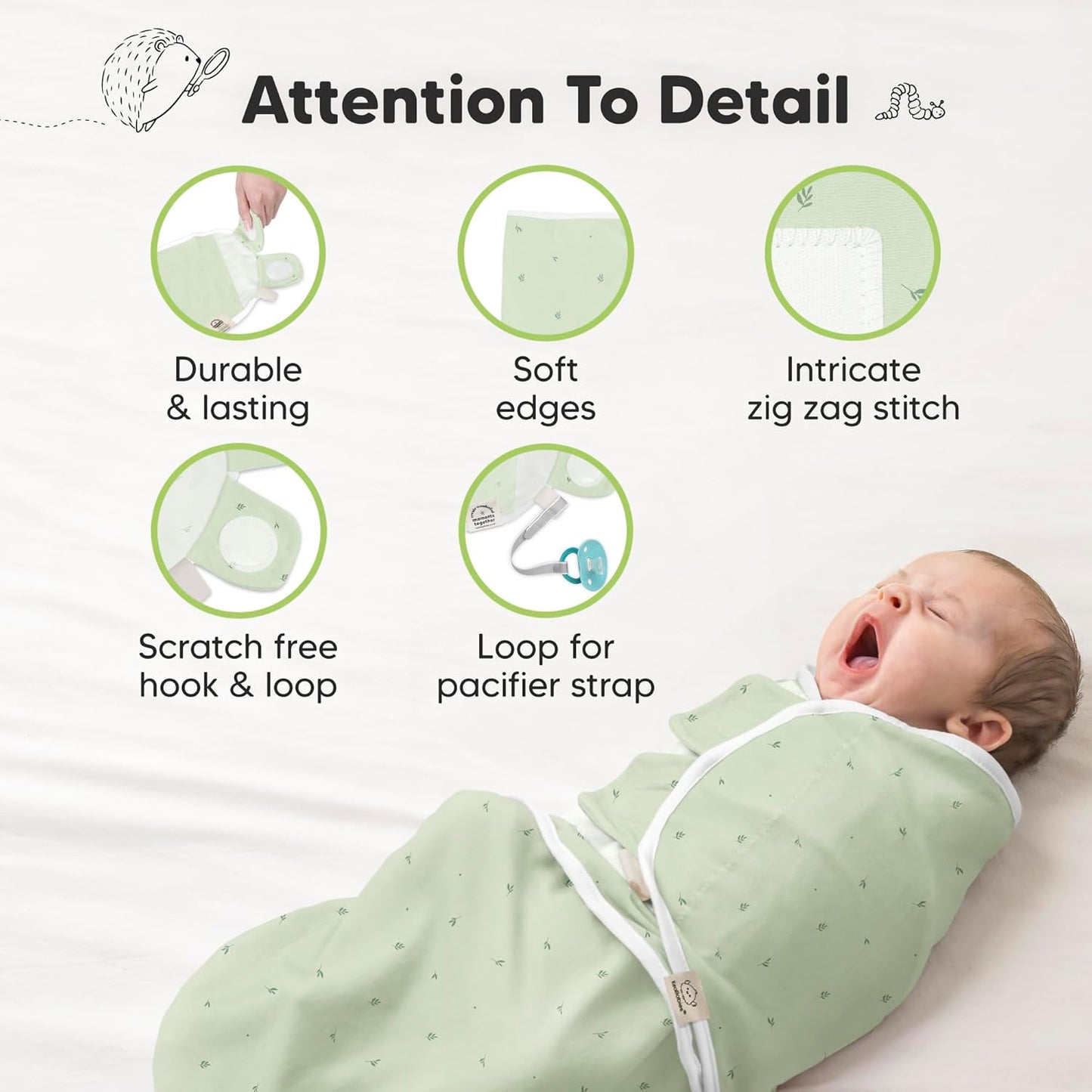 Skiennix Organic Baby Swaddle Sleep Sacks - Soft & Snug for Newborns 0-3 Months | 3-Pack Bunnies Design