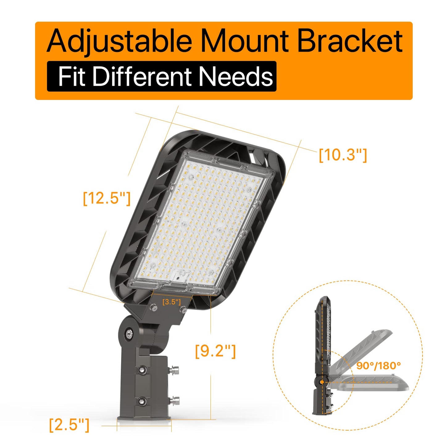 DEMILARE 150W Parking Lot Lights 3Pack 22500lm 5000K Led Shoebox Light Slip Fitter Dusk to Dawn Pole Light Outdoor IP65 Waterproof 120-277V Commercial Street Area Lighting for Driveways, Parking lot