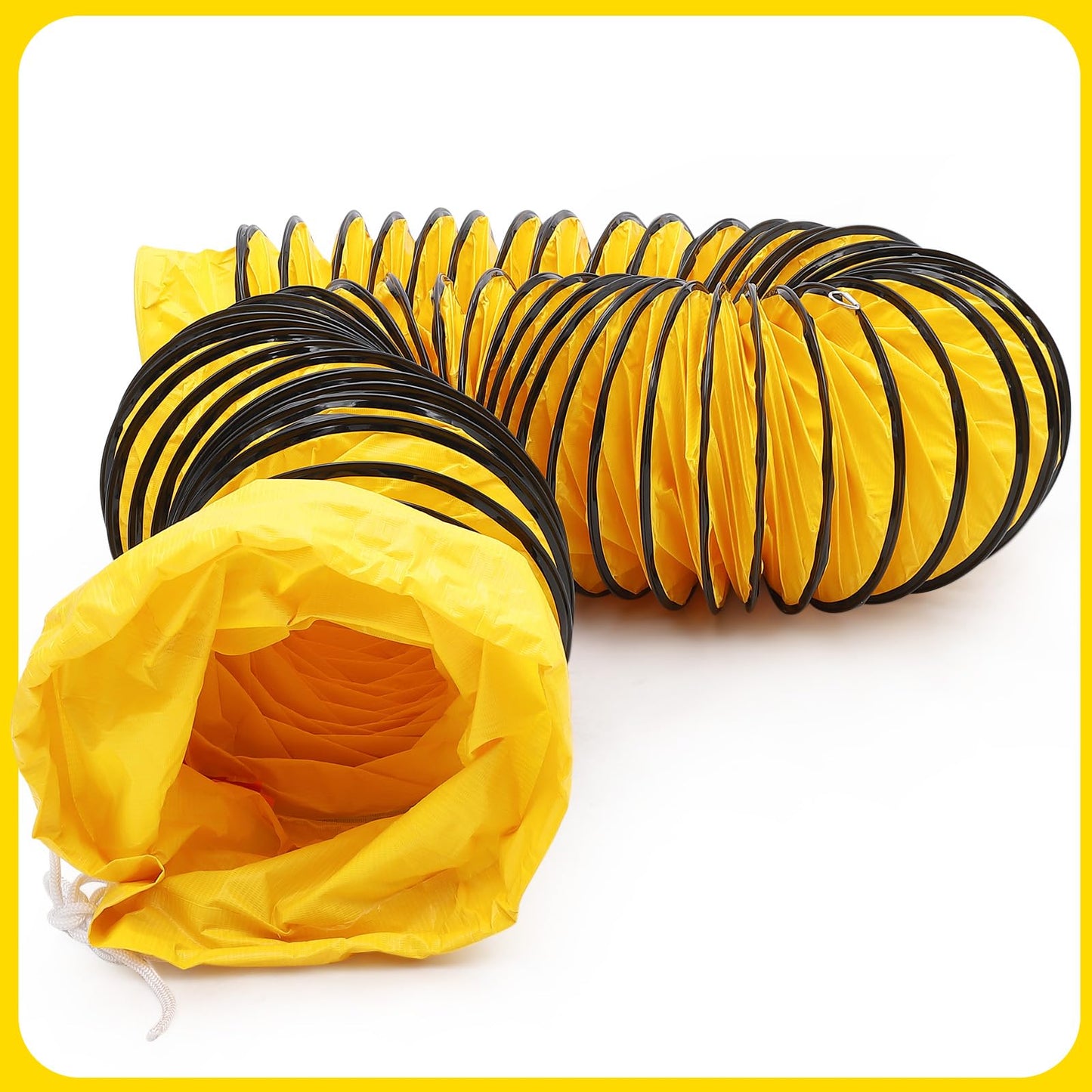 8 in Utility Blower Fan, 3300 RPM High-Speed Ventilation Fan with 16.4 ft PVC Duct Hose, CE & IP44 Waterproof Rated, Industrial Portable Air Blower Ventilator for Basements, Tunnels, Factories