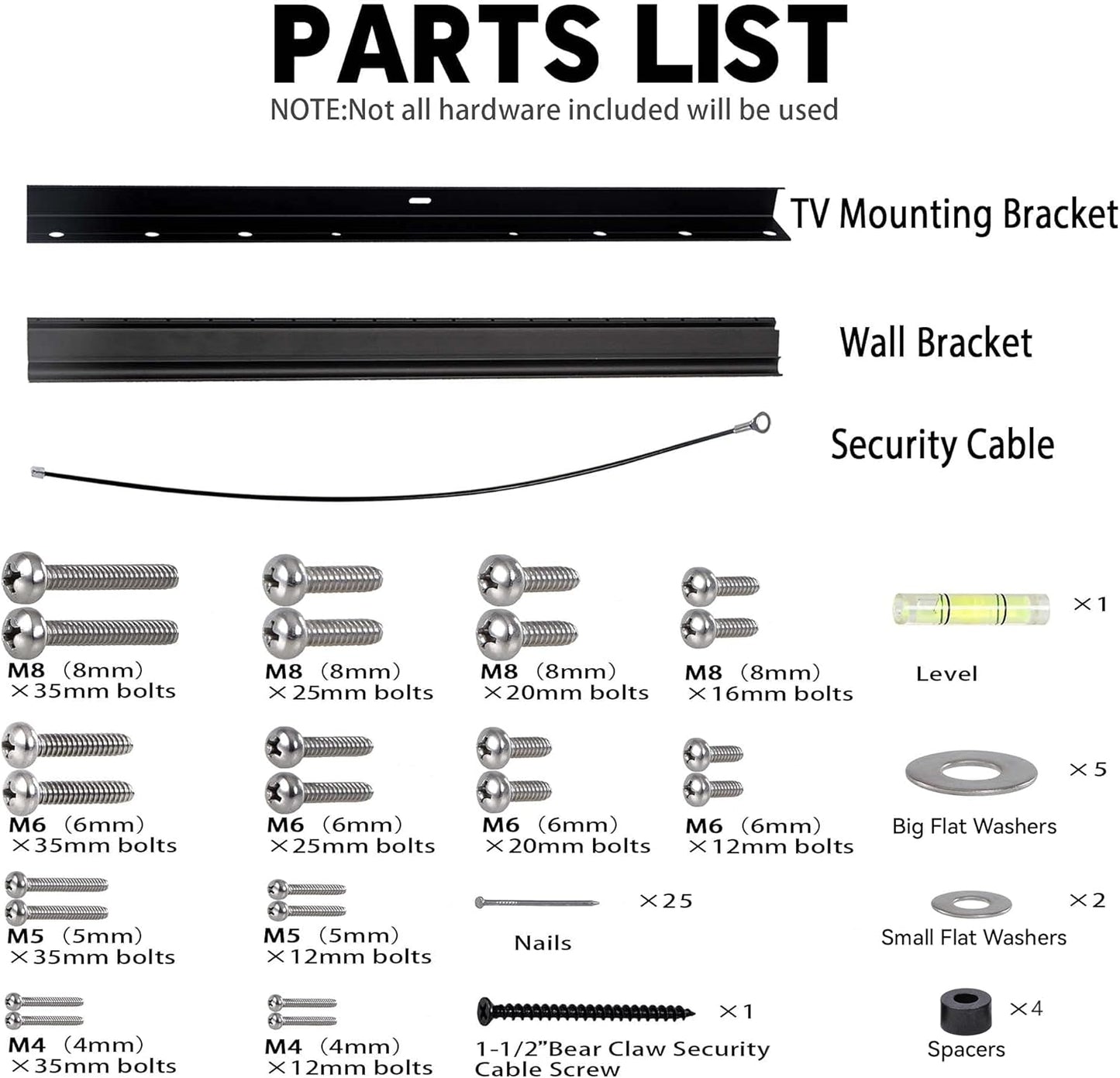 Auoace 12-55 inch 99 lbs, No Stud TV Wall Mount, Drywall Studless TV Hanger No Damage, No Drill, Non Screws, Dry Wall