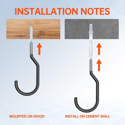GURADESIGN Heavy Duty Bike Hooks - 8-Pack, 100 LBS Capacity, 6 Inch for Garage Wall & Ceiling