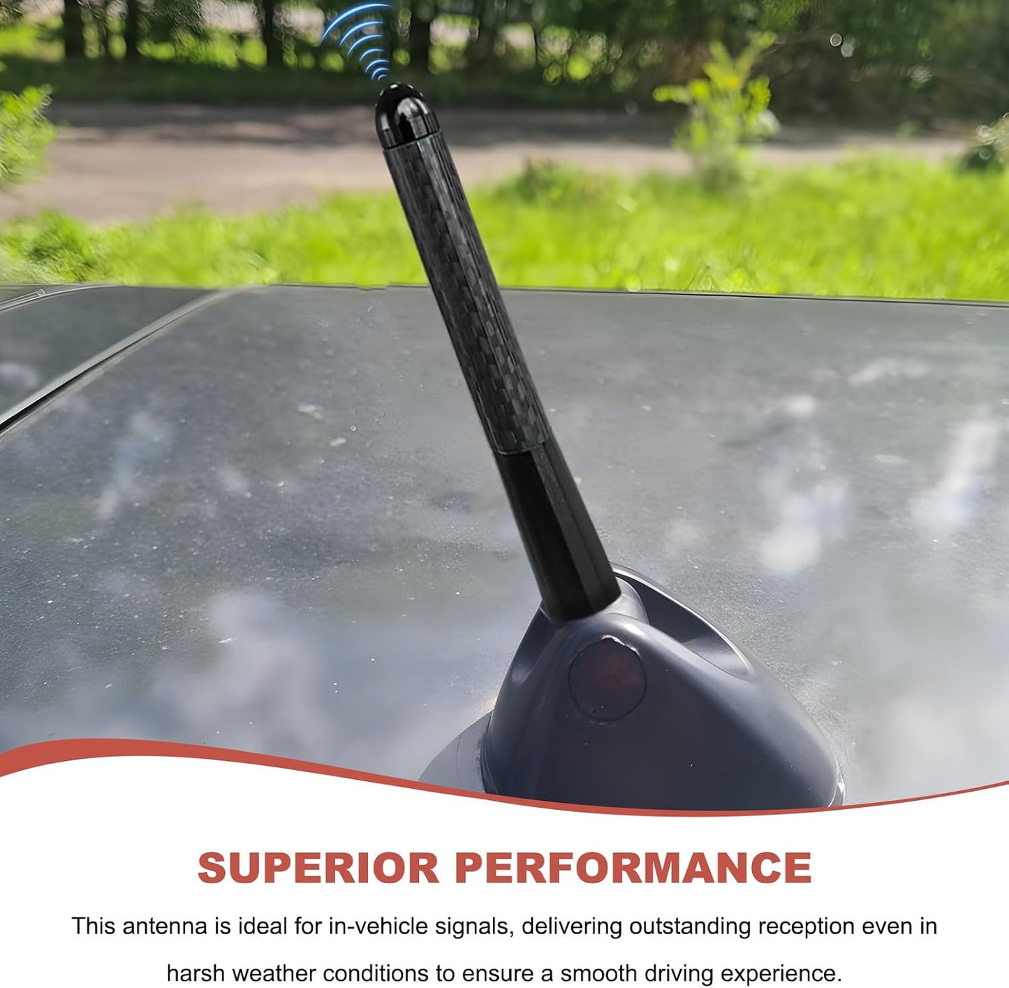 Rdxcv 3.11" Car Short Antenna, Aluminum Alloy Radio Stereo Antennas with Screws & Rubber Gaskets, Universal Stubby