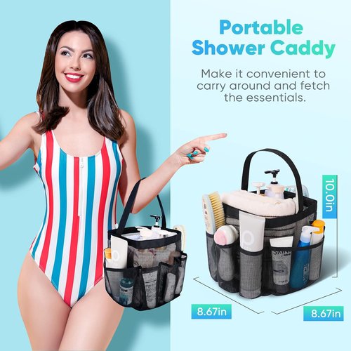 EUDELE Mesh Shower Caddy - Portable 8-Pocket Organizer for College Dorm, Beach, Gym & Travel Essentials