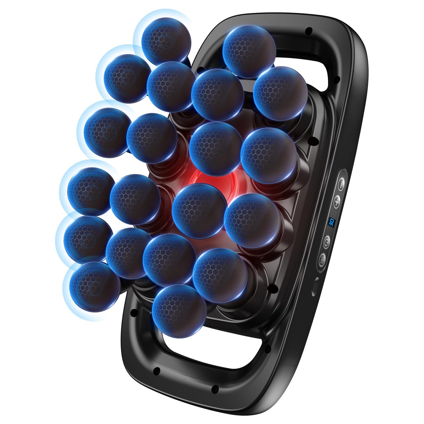 20-Head Massage Gun Set, 3200mAh Electric Deep Tissue Percussion Massager with 3 Modes & 30 Intensities, Quiet Muscle Massage Gun for Back, Shoulders, Legs, Foot, Body Muscle Pain Relief（Matte Black）