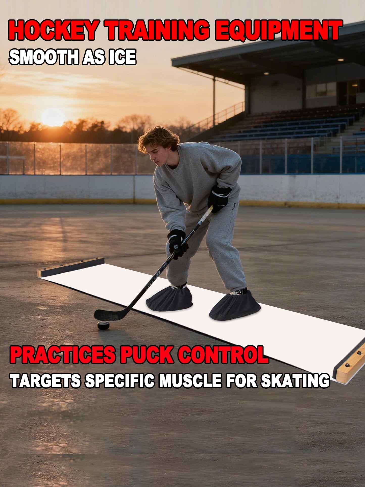 kasifei Professional Slide Board (78“ x 20”) for Exercise at Home, Lateral Slide Training Equipment with Bumpers, Hockey Training Equipment for Low-Impact, Home Gym Workout Equipment