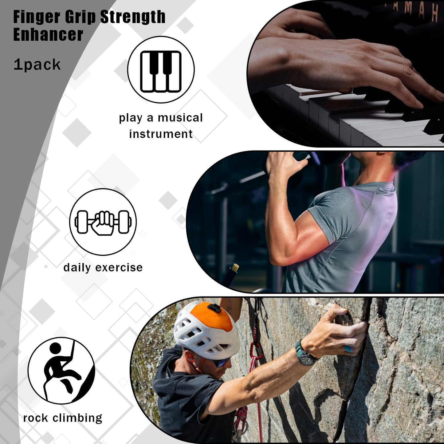 Xanadued Finger Grip Strengthener, Finger Strength Trainer, Grip Strength Trainer Ball, Adjustable Hand Grip Strengthener, Silicone Grip Strength Trainer