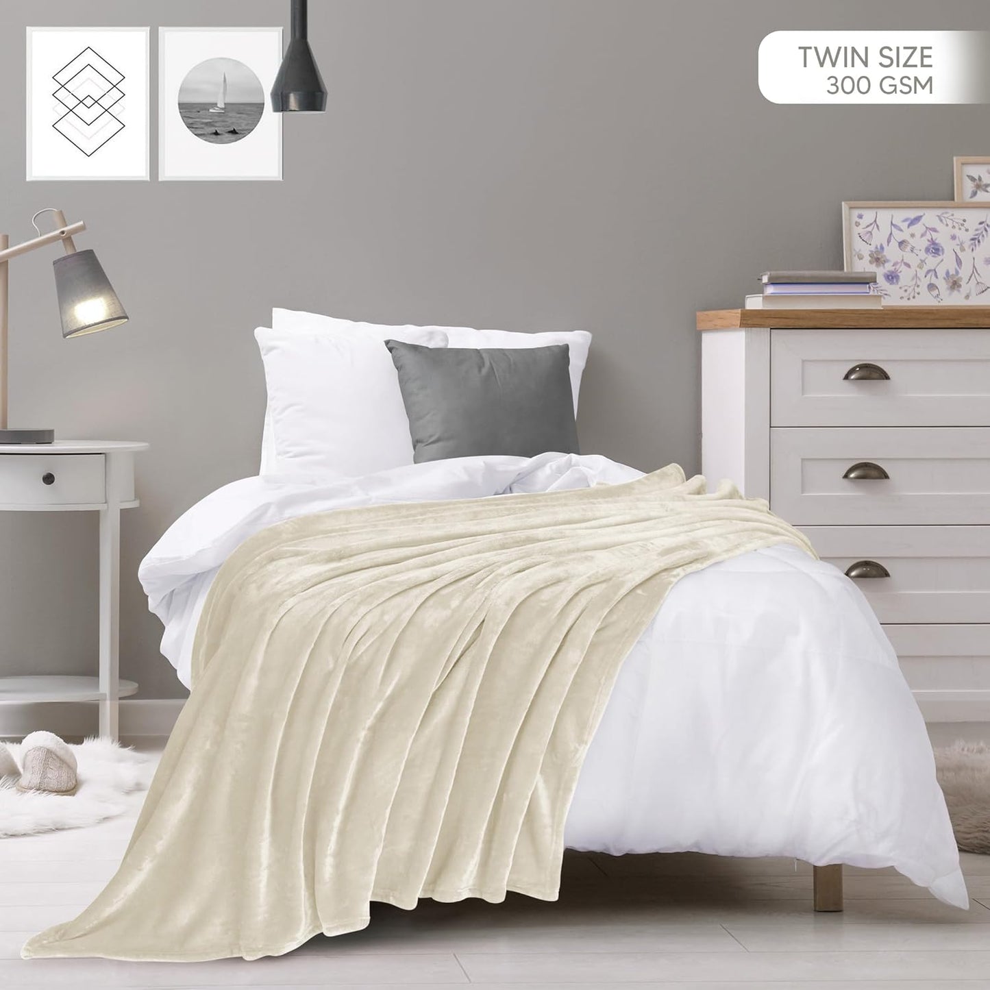 Utopia Bedding Fleece Blanket - Ultra Soft & Lightweight Twin Size (60x80 Inches) | Cozy All-Season Home Decor Gift