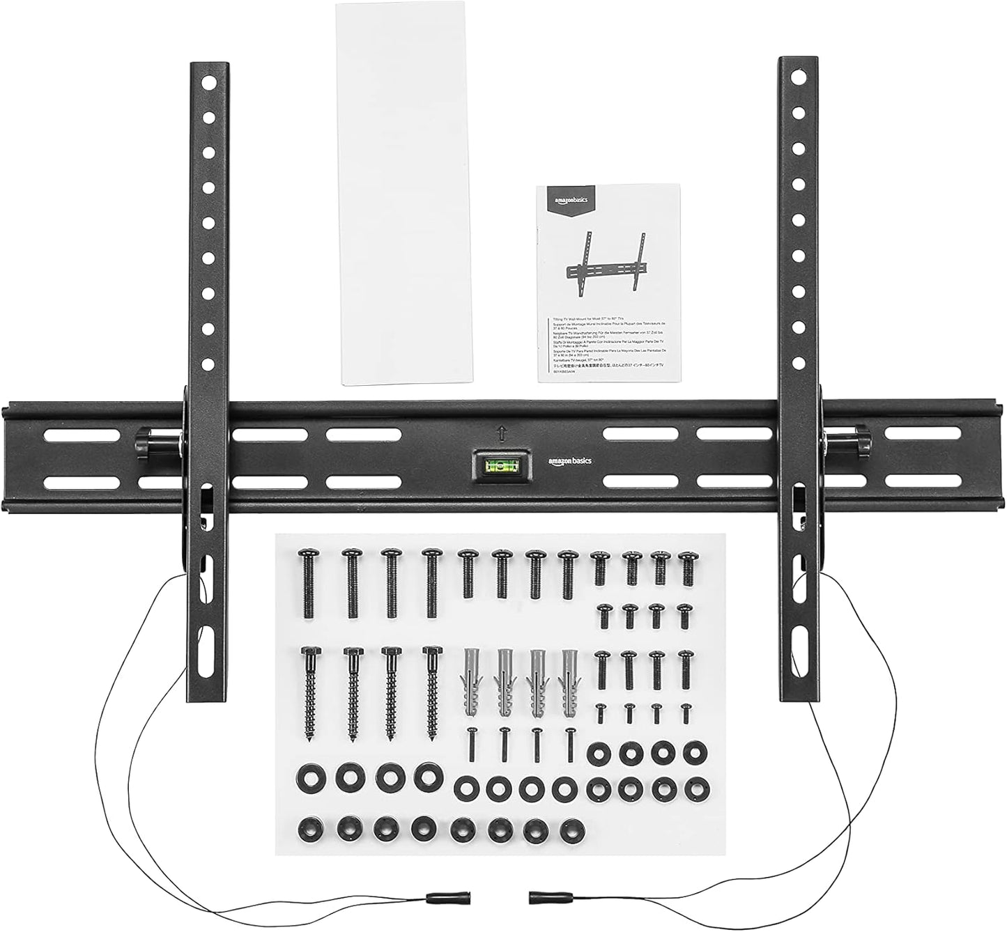Amazon Basics 37" 80" 120 lbs, Heavy-Duty Tilting TV Wall Mount for to TVs up to Black