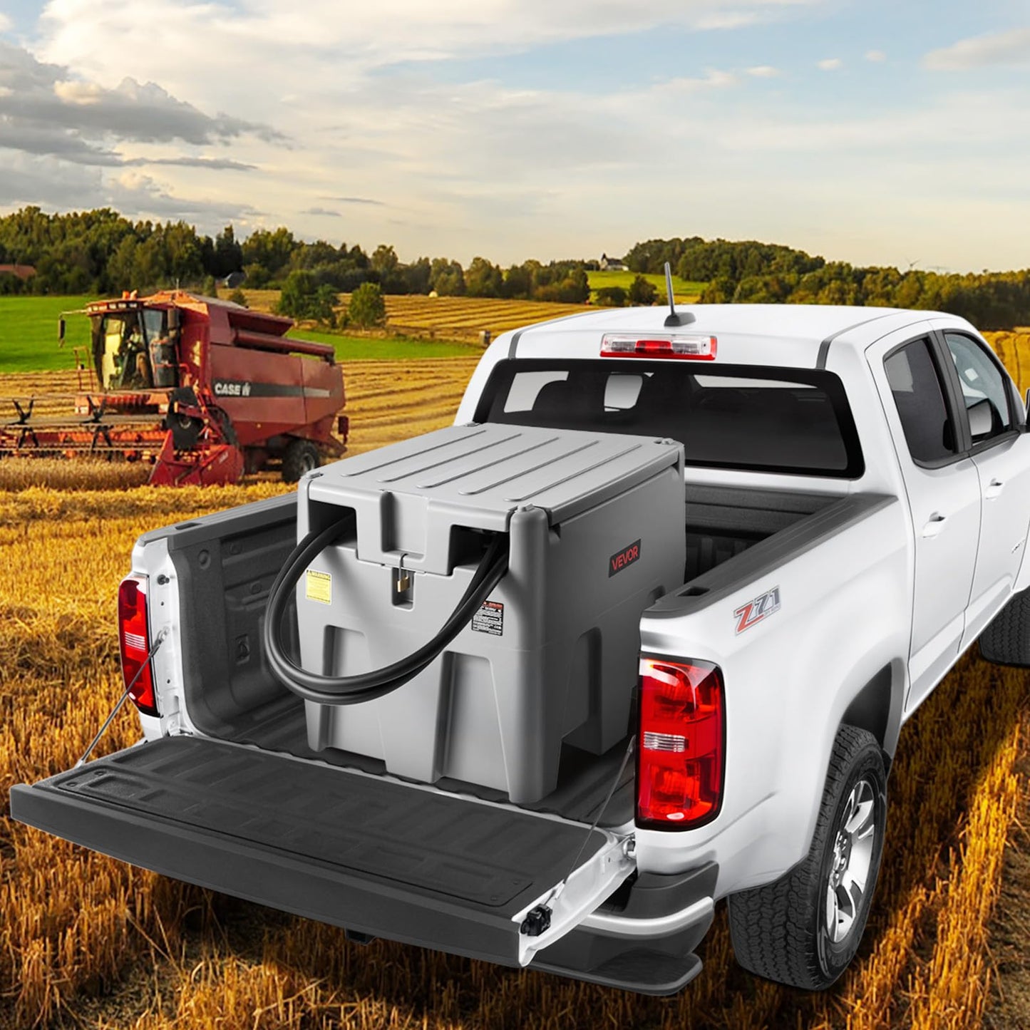 VEVOR New Portable Diesel Tank, 58 Gallon Capacity & 10 GPM Flow Rate, Diesel Fuel Tank with 12V Electric Transfer Pump and 13.1ft Rubber Hose, PE Diesel Transfer Tank for Easy Fuel Transportation