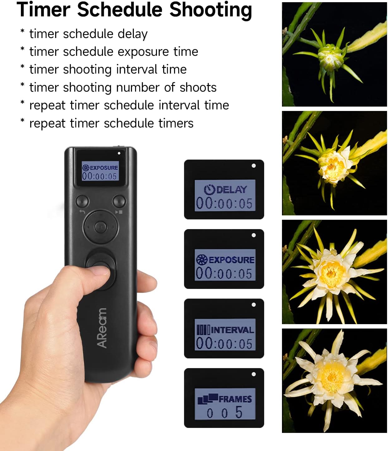 Aream A99II, A77II, A58, A68, A7, A7II, A7R, A7RII, A7S, A7SII, A3000, A5100, A5000 A6000 Wireless Digital Timer Remote