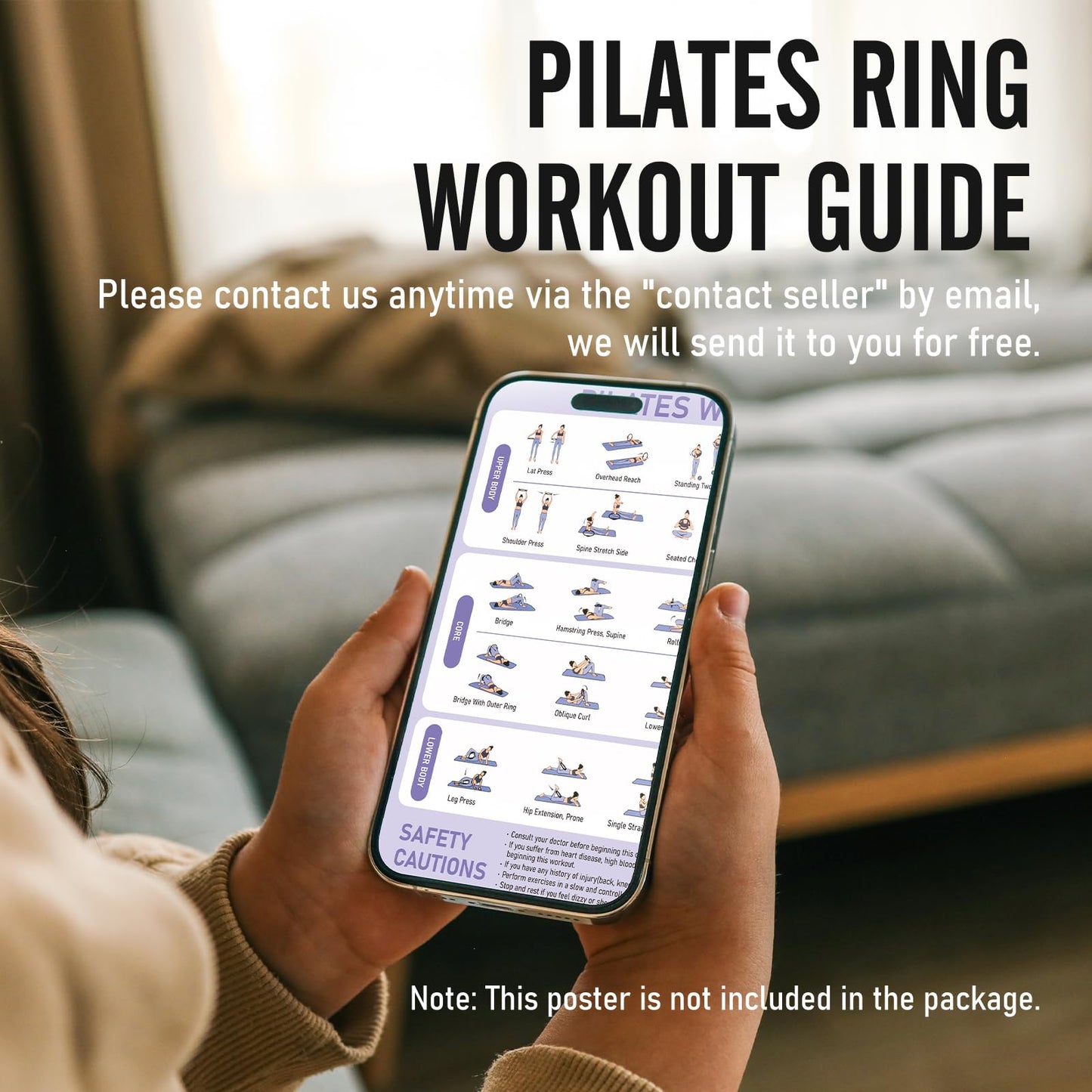 JKSHMYT Pilates Ring Fitness Circle for Women, Pilates Equipment – 14.5" Home Magic Exercise Workout, Better me Pilates Essentials Starter Set for Beginners Toning Shape Full Body Black