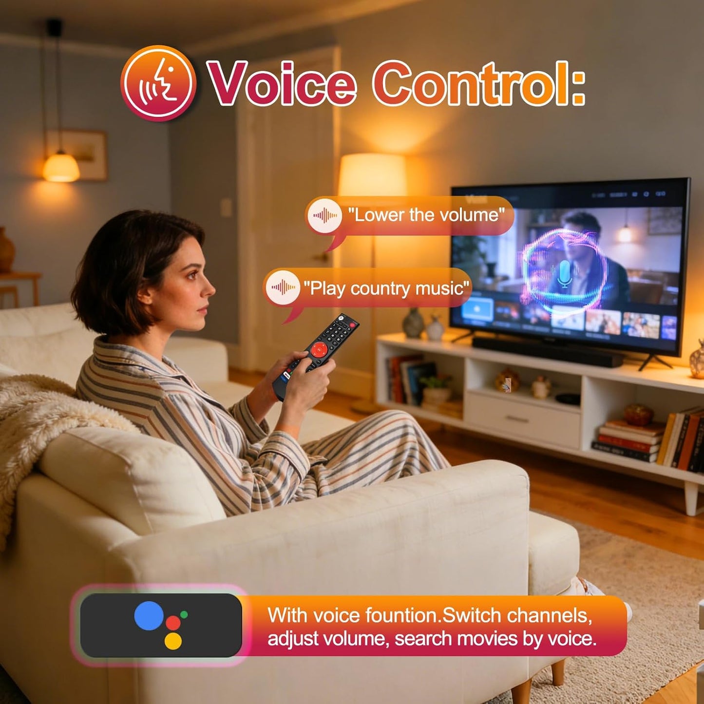 Rytuqo V3 Plus/Pro Voice Remote Control Compatible for vSeeBoxReplacement Learning Bluetooth Remote Control