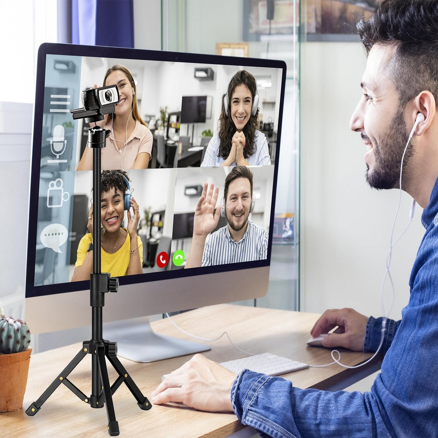 Khazylorr C922 C930e C920S C920 C615 C960 C920x 4K, N60, Webcam Tripod Stand, Extendable Webcam Stand for Desk Small