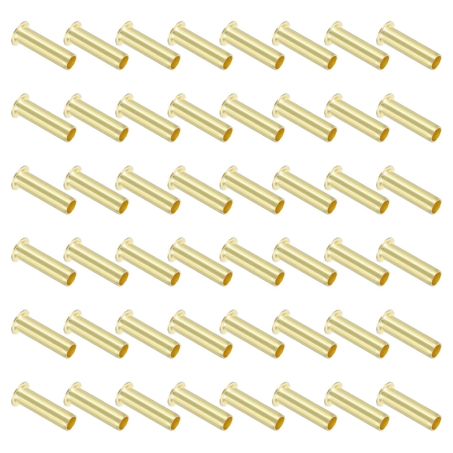 PATIKIL Brass Compression Insert, 75 Pcs 6mm OD x 4mm ID Tube Insert Tube Support Compression Fitting Assortment Kit for Water Oil Air Pipe