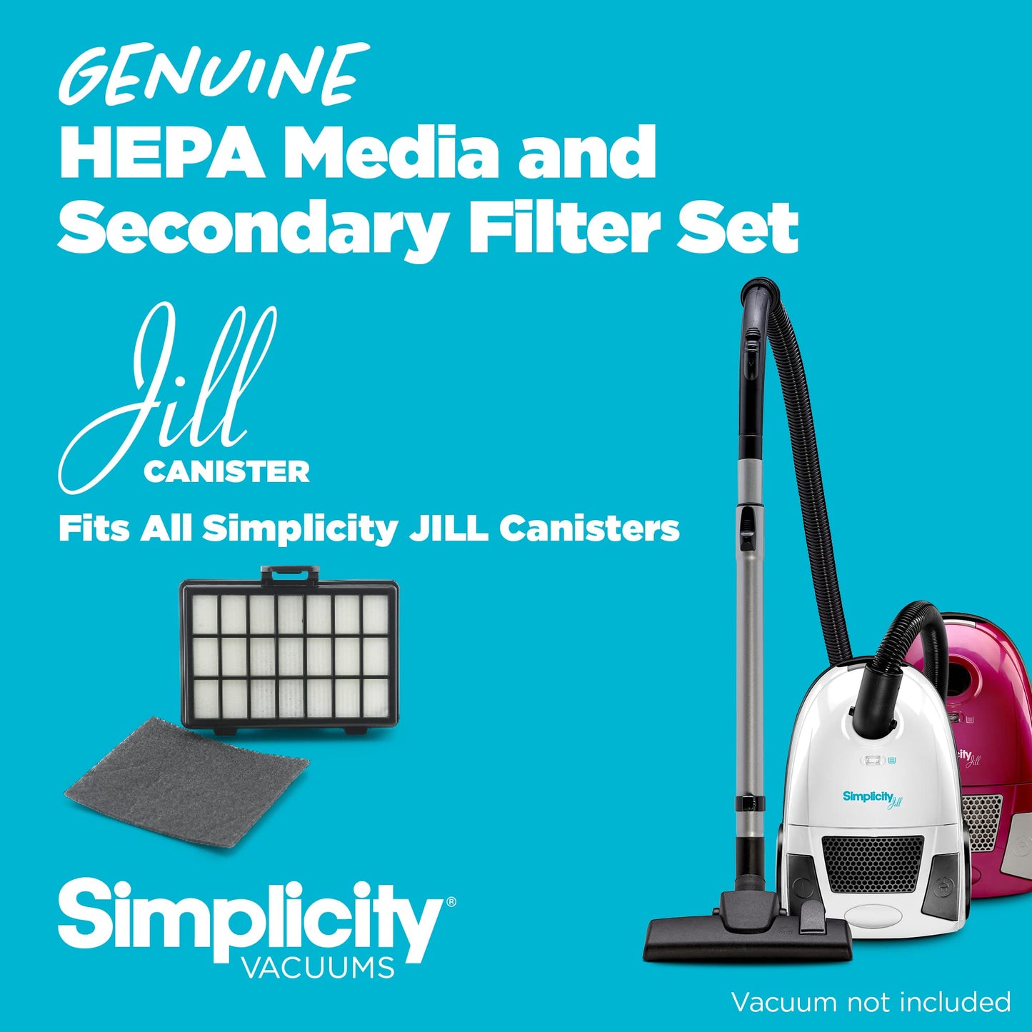 Simplicity Vacuums Genuine SF-I4.3 Filter Set with HEPA Media for Jill Canister Vacuum Cleaner, Jill Replacement Filter Only