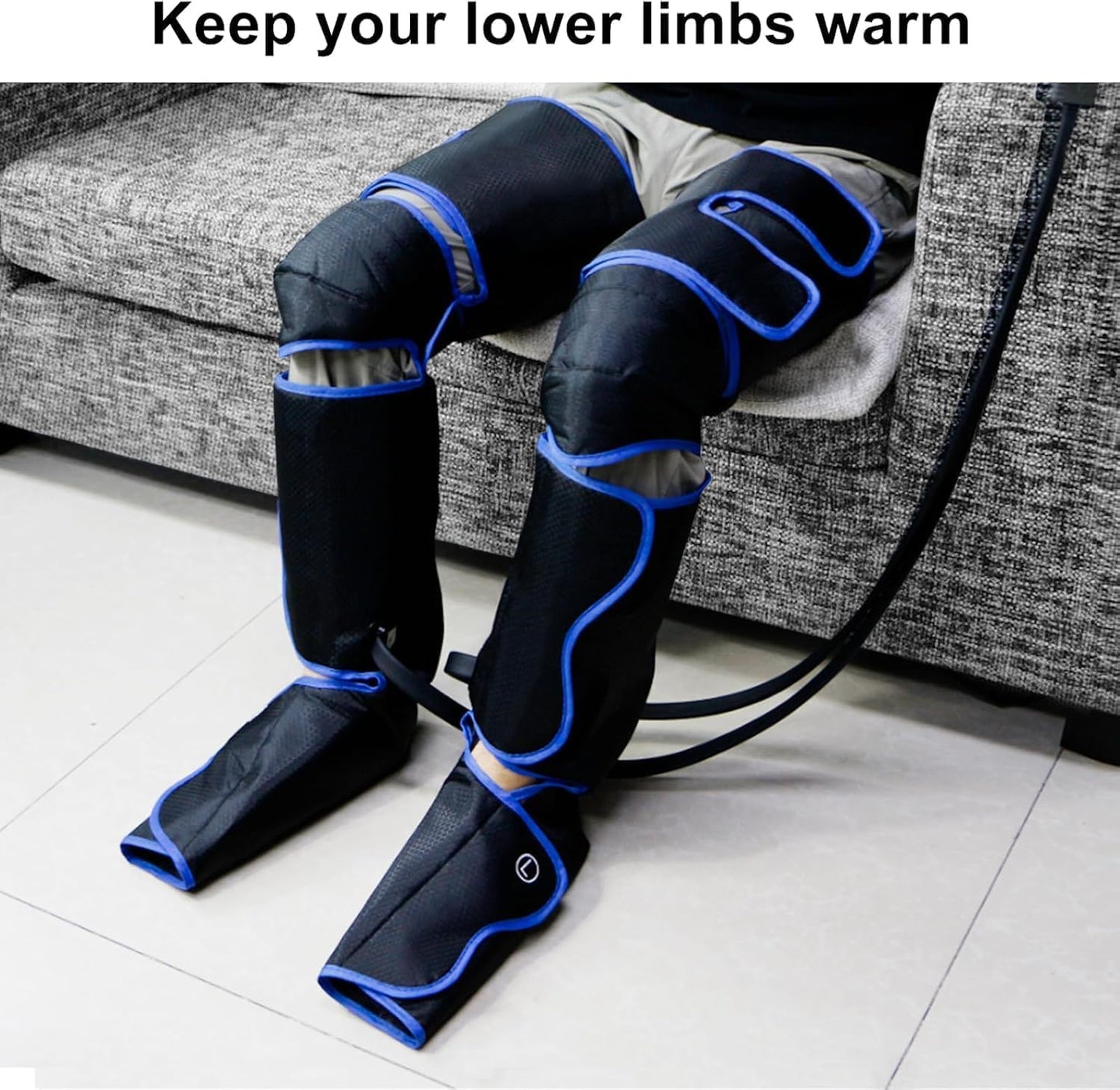 FinityPro FSA Air Compression Leg Massager for Circulation and Pain Relief, Full Leg Compression Boots with Adjustable Extension Straps for Foot Calf Thigh, 3 Modes & 20-Min Auto Shut-Off
