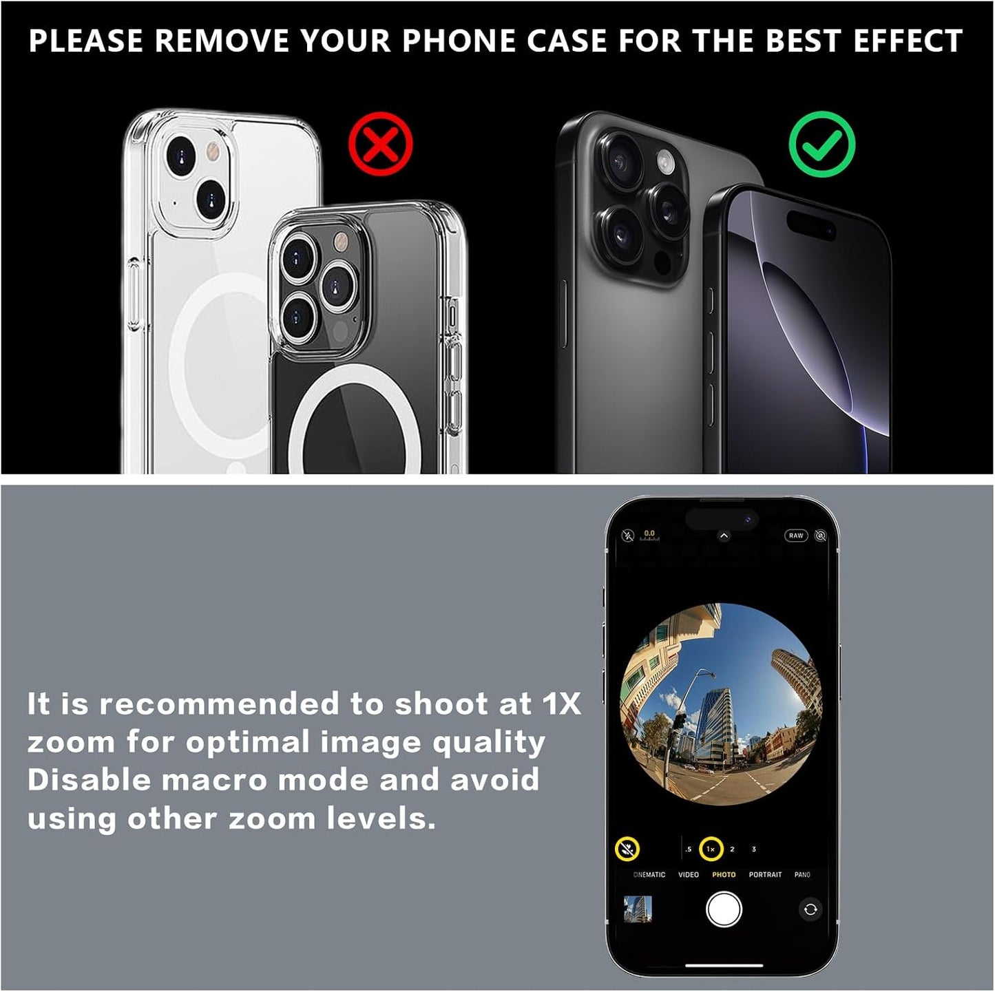Beysfilter 235Clip-On 17 16 15 Fisheye Lens Cellphone Camera Lens Kit,Fish Eye Lens for iPhone and Android