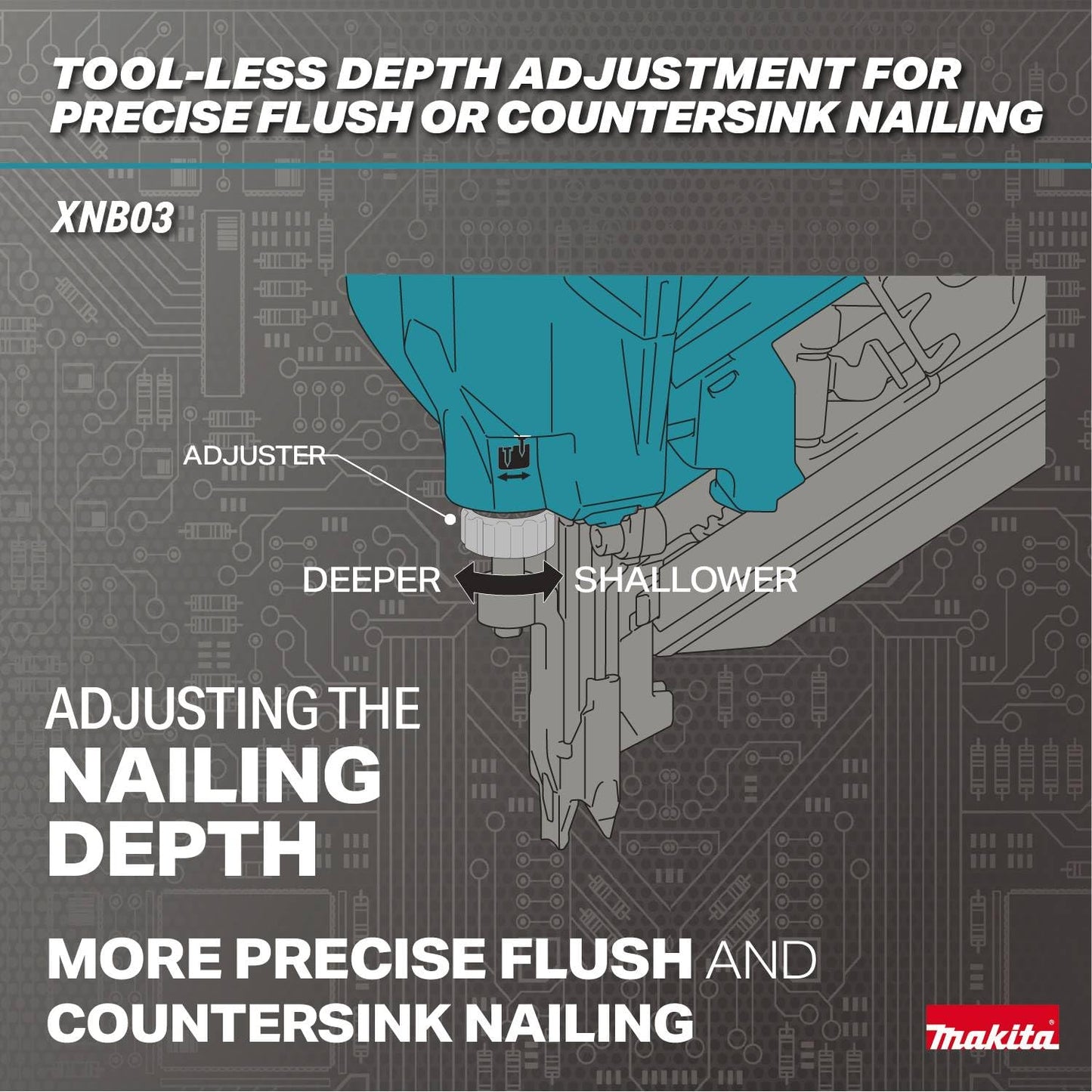 Makita XNB03Z 18V LXT® Lithium-Ion Cordless 21º Full Round Head 3-1/2" Framing Nailer, Tool Only