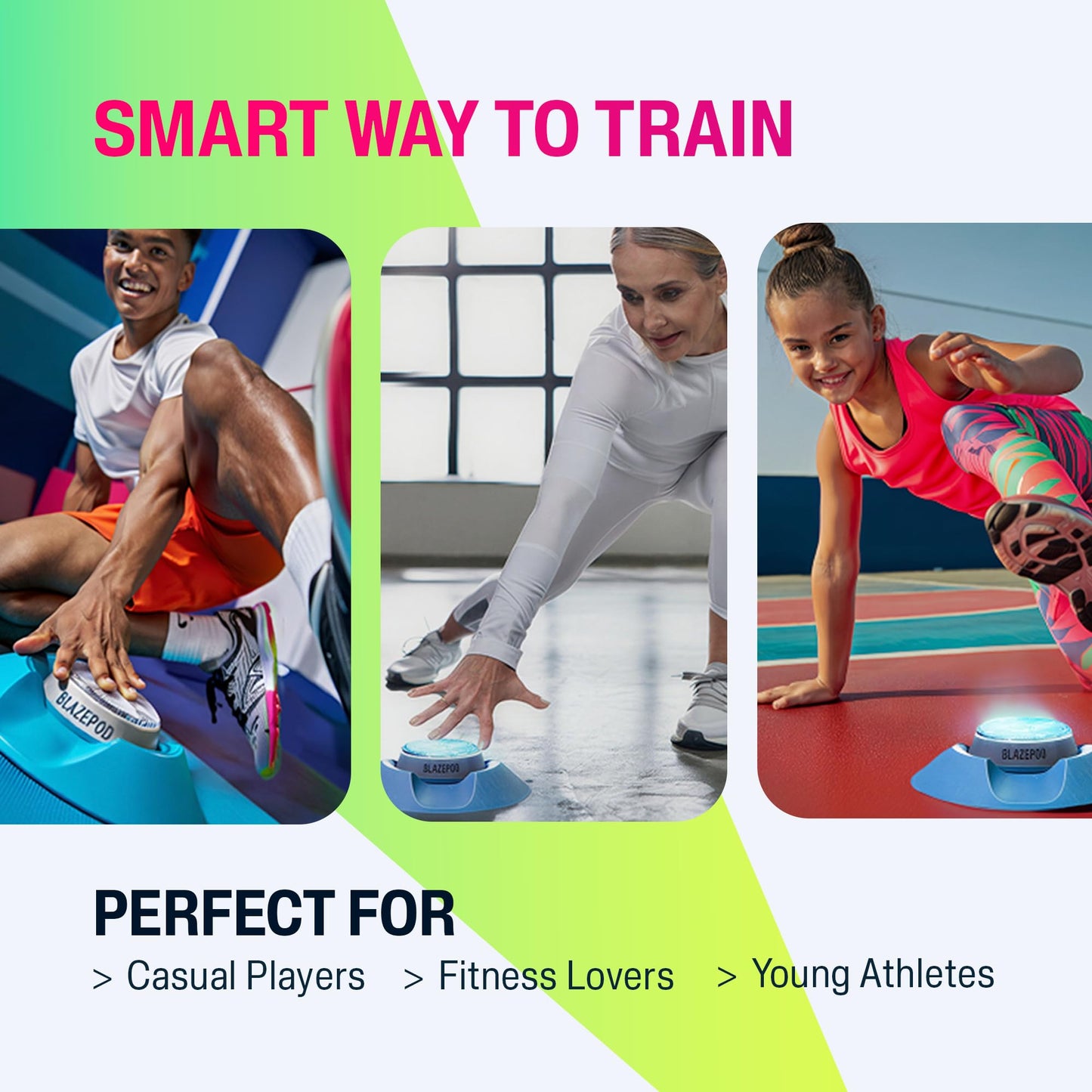 BlazePod Mini Kit 3 Reaction Training Light Pods - for Reflex, Agility and Speed Training, App-Controlled Interactive Sports Training System for Athletes, Fitness, Home Workouts and 1-on-1 Coaching